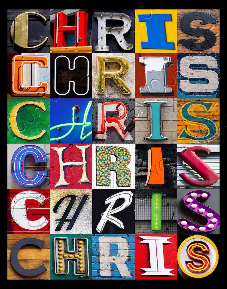 CHRIS Personalized Poster Featuring Photos of Alphabet Letters From ...
