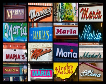 Personalisierte Poster, die mit MARIA in Fotos von tatsächlichen Zeichen präsentiert; Kunstdruck; Wand-Dekor; Benutzerdefinierte Wandkunst; Name-Poster; Geburtstagsgeschenk