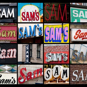 SAM パーソナライズポスター（看板の写真付き）; アートプリント; 壁装飾; カスタムウォールアート; 名前ポスター