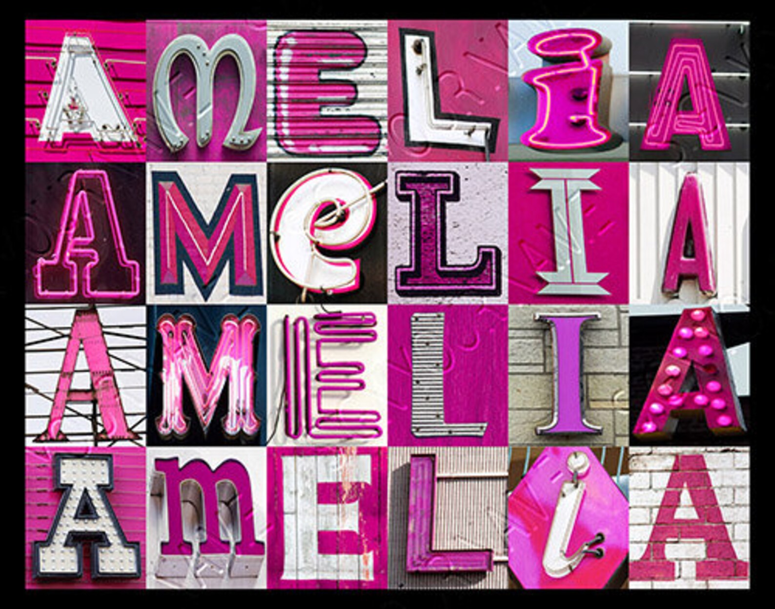 AMELIA Personalized Poster Featuring Photos of Alphabet Letters From ...