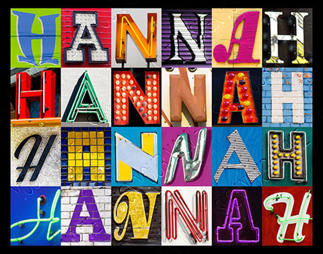 HANNAH, HANNA or HANA Personalized Poster Featuring Photos of