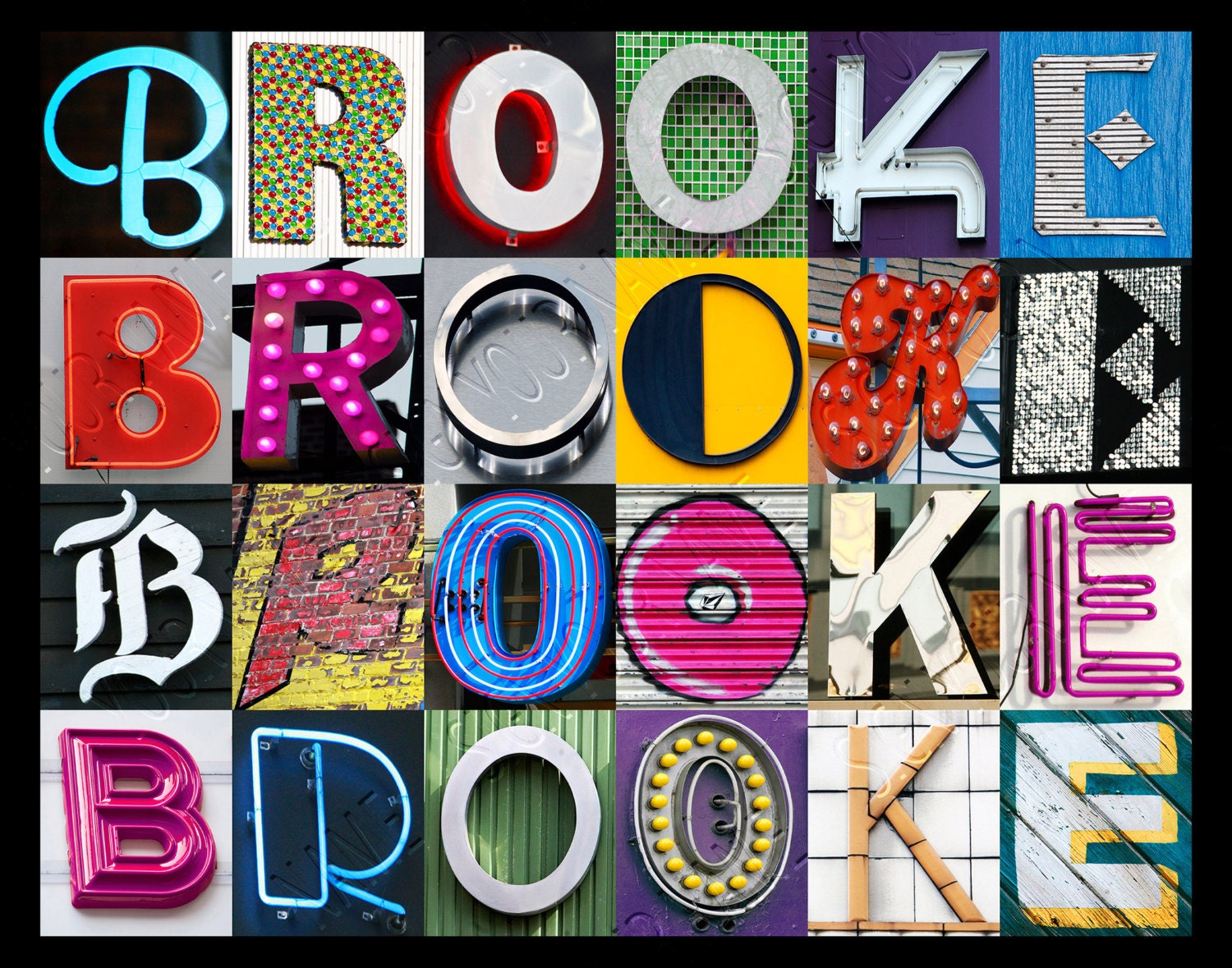 BROOKE or BROOK Personalized Poster Featuring Photos of Letters From ...