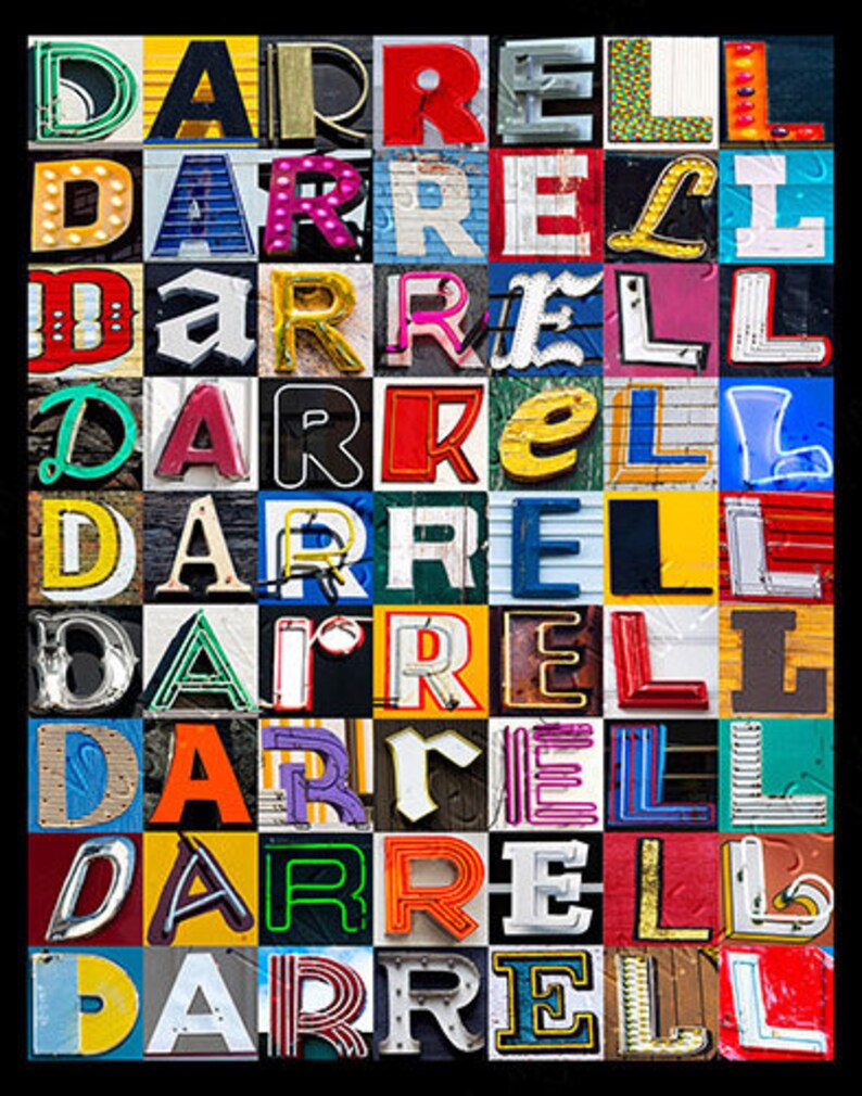 DARRELL Personalized Poster Featuring Photos of Alphabet Letters From ...