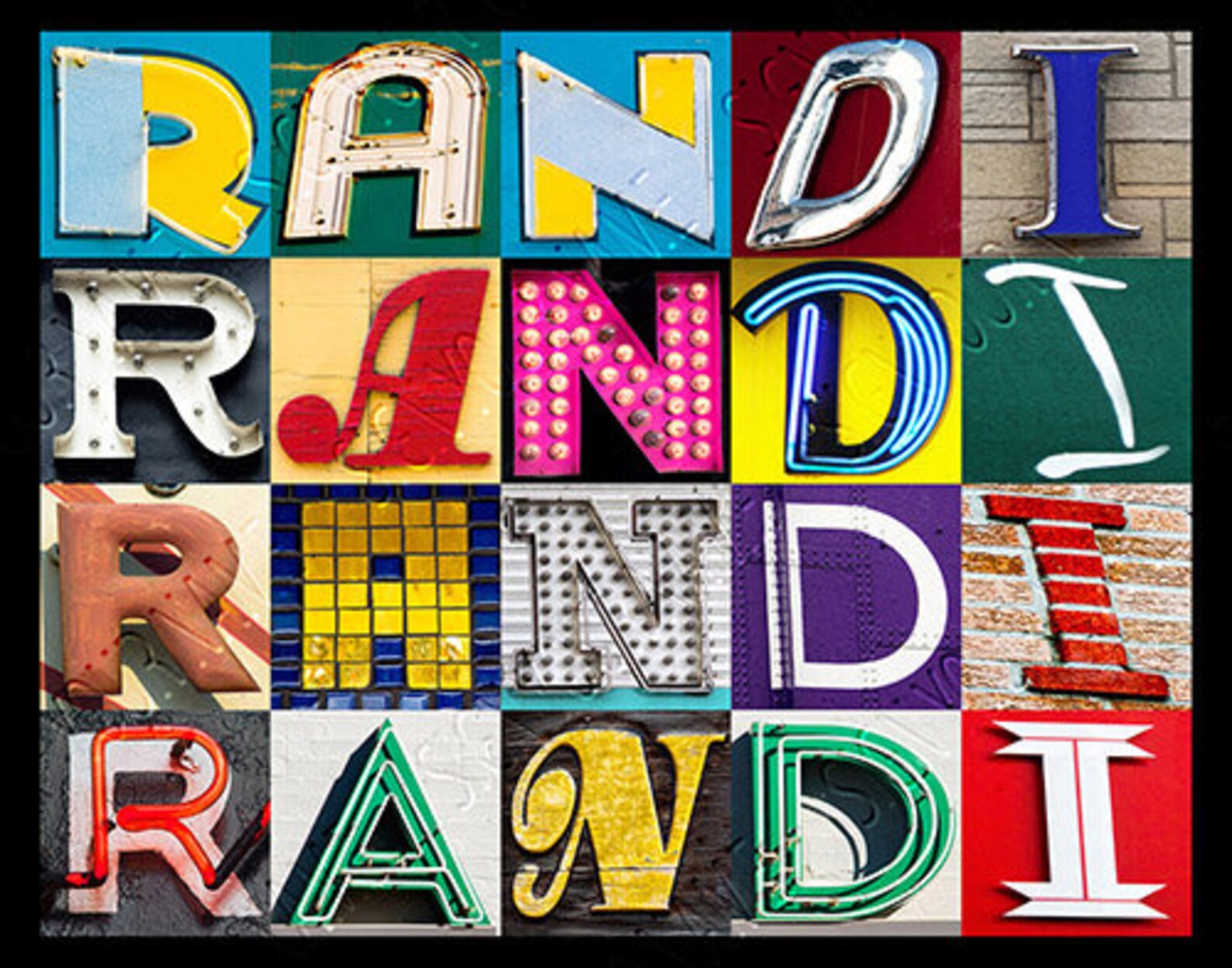 RANDY or RANDI Personalized Poster Featuring Photos of Letters From ...
