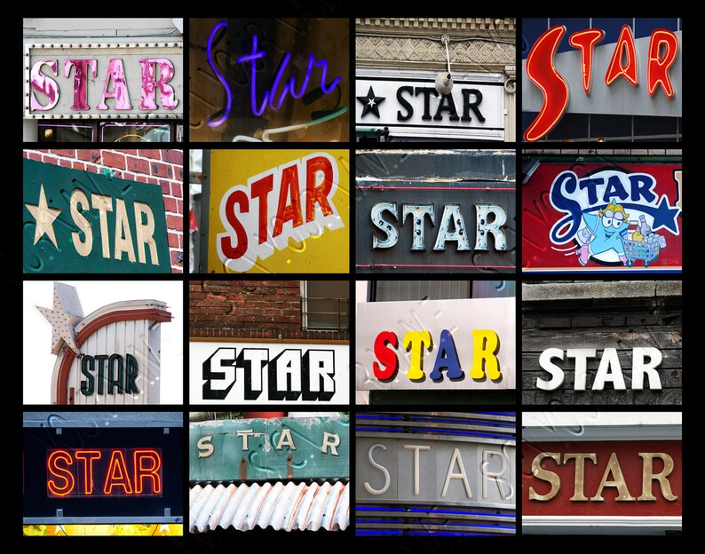 Personalized Poster Featuring STAR Showcased in Photos of Actual Signs ...