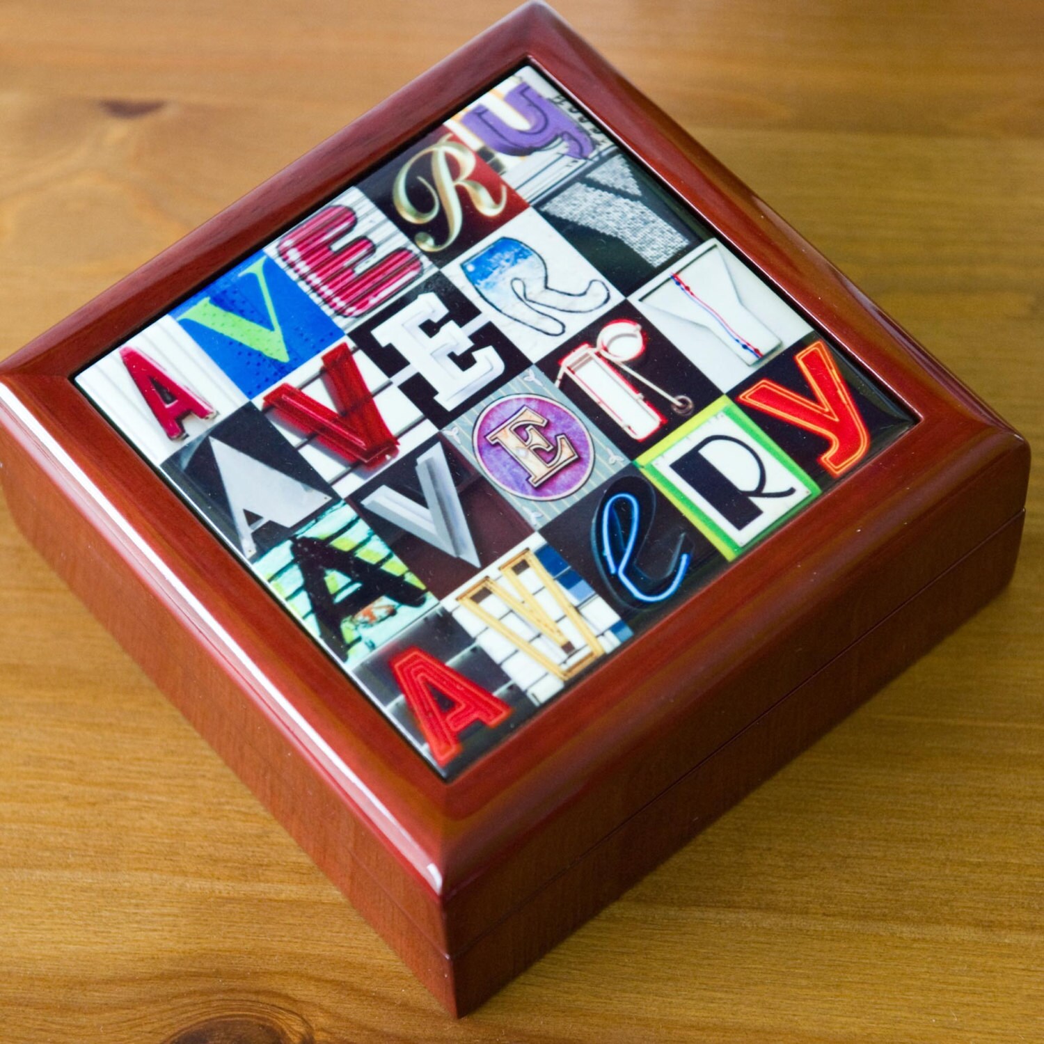 Personalised Keepsake Box featuring ANY NAME in photo of