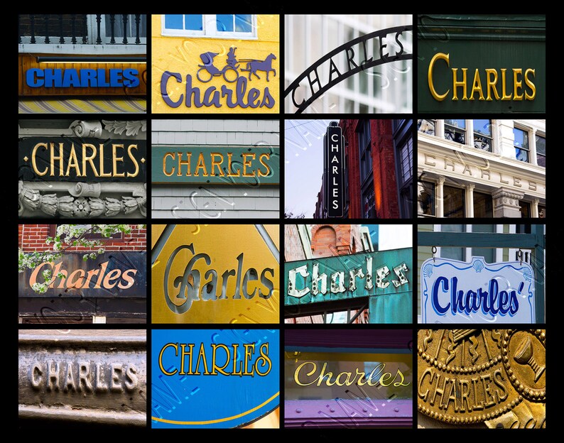 Personalized Poster Featuring CHARLES Showcased in Photos of Signs; Art ...
