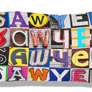 Personalized Pillow Case featuring MEREDITH in sign letters; Custom pillowcases; Teen bedroom decor; Cool pillowcase; Bedding
