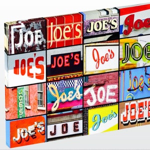 JOE Personalized Photo Canvas featuring photos of the name in signs; Wall art; Home decor; Wall decor; Housewarming gift