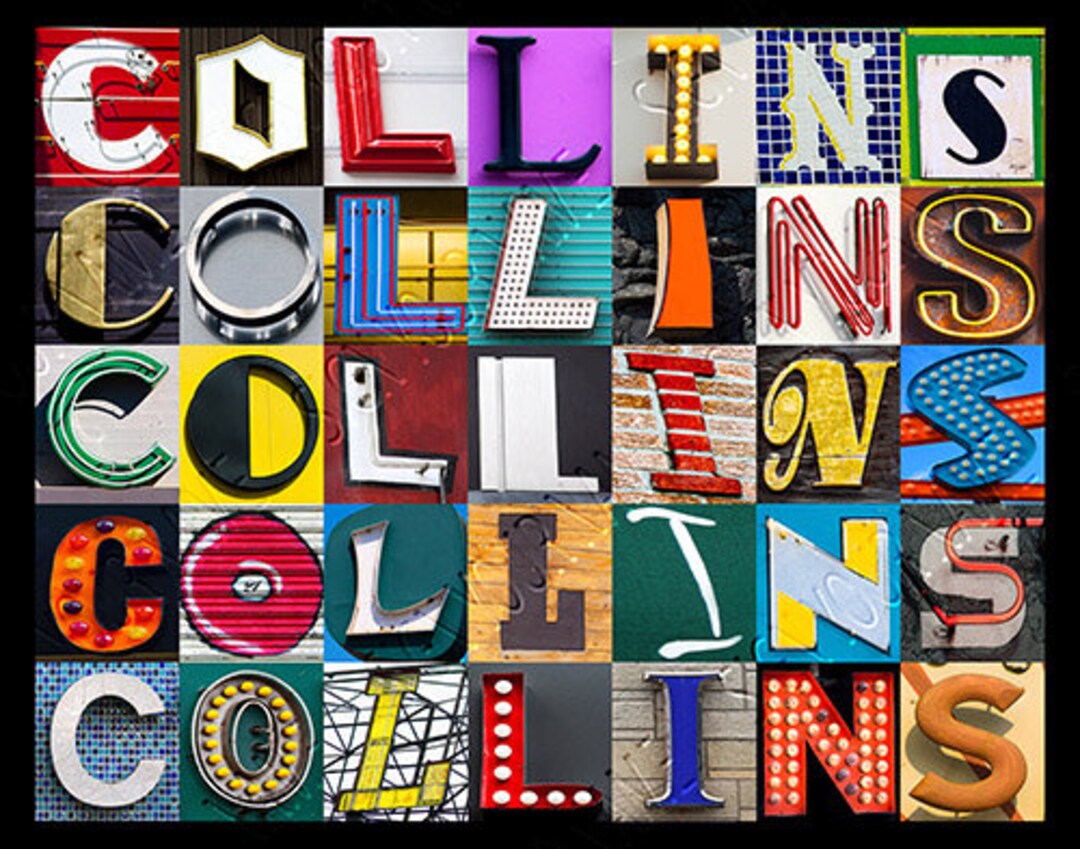 COLLINS Personalized Poster Featuring Photos of Letters From Signs ...