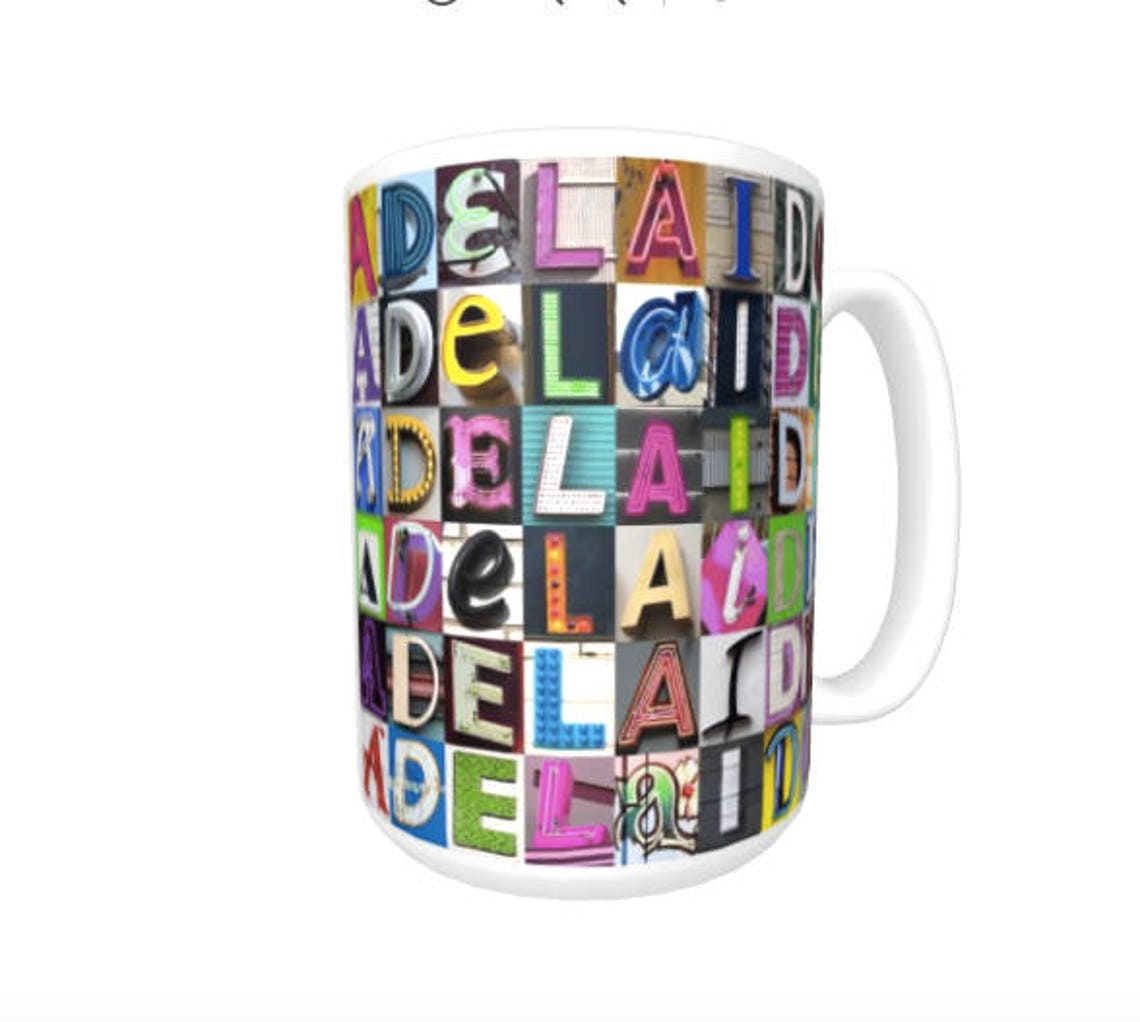 Personalized Coffee Mug Featuring the Name ADELAIDE in Sign Etsy