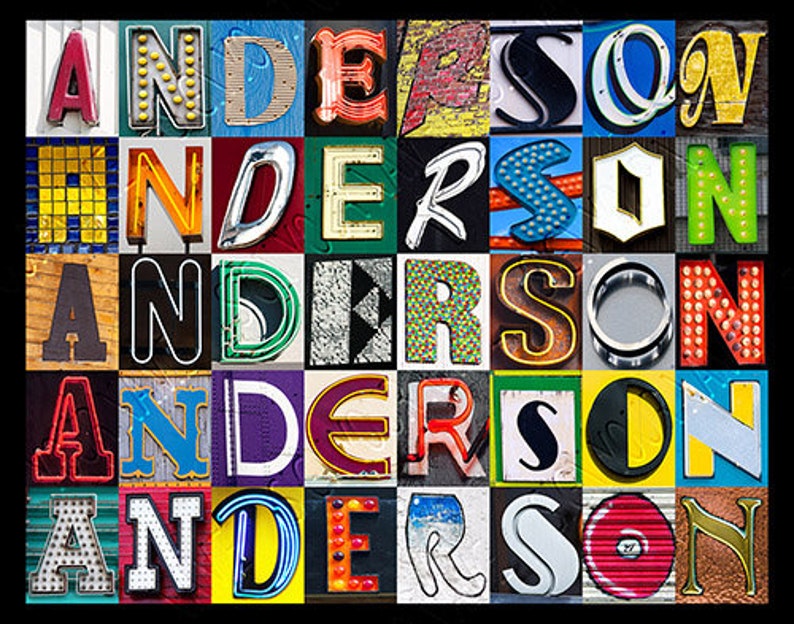 ANDERSON Personalized Poster Featuring Showcased in Photos of | Etsy