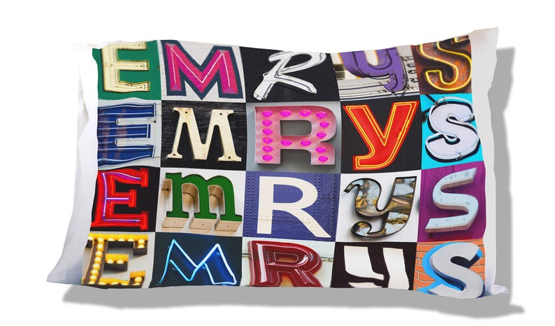 Personalized Pillow Case featuring EMRYS in sign letters; Custom pillow cases; Teen bedroom decor; Cool pillowcase; Bedding