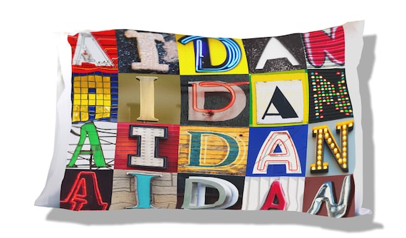Personalized Pillow Case featuring BRODEN in sign letters; Custom pillow cases; Teen bedroom decor; Cool pillowcase; Personalised bedding