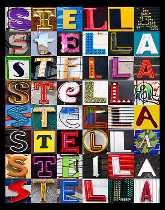 【良品】STELLA ALPHABET 137cm & JOYNT Sサイズ STELLA Personalized Poster Featuring Photos of Alphabet Letters