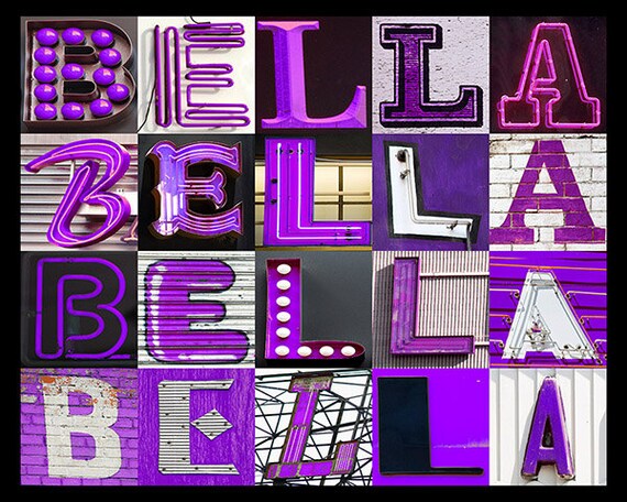 GABRIELLA Name Poster featuring photos of actual sign letters