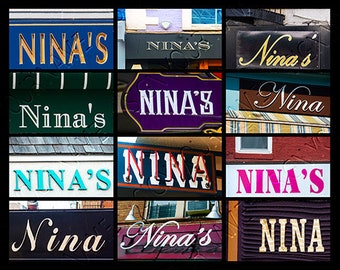 NINA Personalized Poster featuring photos of signs; Art print; Wall decor; Custom wall art; Name poster