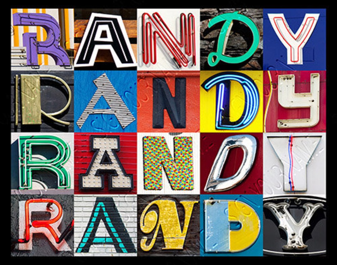 RANDY or RANDI Personalized Poster Featuring Photos of Letters From ...