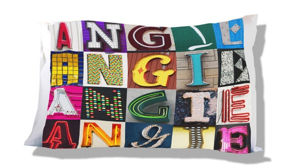 Personalized Pillow Case featuring BRODEN in sign letters; Custom pillow cases; Teen bedroom decor; Cool pillowcase; Personalised bedding