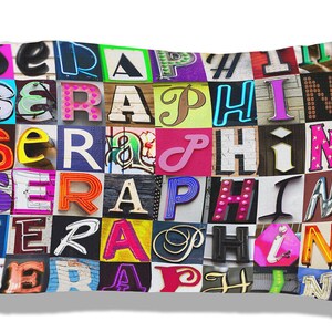 Personalized Pillow Case featuring SERAPHINA in sign letters; Custom pillowcases; Teen bedroom decor; Cool pillowcase; Bedding
