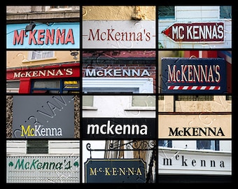 McKENNA Personalized Poster featuring the name showcased in photos of actual signs; Art print; Wall decor; Custom wall art
