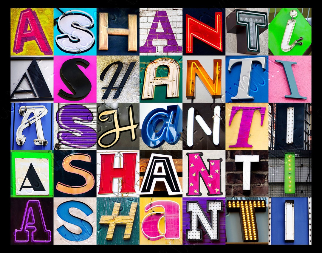Personalized Poster Featuring ASHANTI in Photos of Alphabet Letters ...