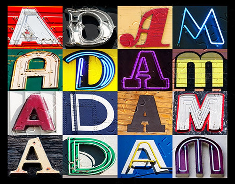 ADAM Personalized Poster Featuring Photos of Letters From Signs ...