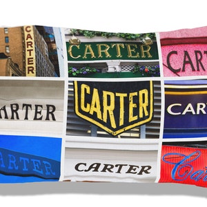 サイン写真のCARTERをフィーチャーしたパーソナライズされた枕カバー。カスタム枕カバー。ティーンの寝室の装飾。クールな枕カバー。パーソナライズされた寝具