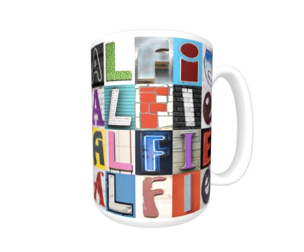 Personalized Coffee Mug Featuring the Name ALFIE in Sign Letter Photos; Ceramic  Mug; Custom Coffee Cup; Gifts for Coffee Lovers - Etsy