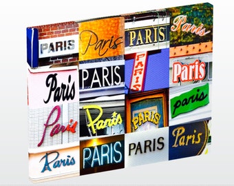 Personalized Photo Canvas featuring the name PARIS in photos of signs; Wall art; Home decor; Wall decor; Housewarming gift