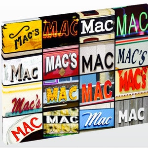 MAC Personalized Photo Canvas featuring the photos of the name in signs; Wall art; Home decor; Wall decor; Housewarming gift