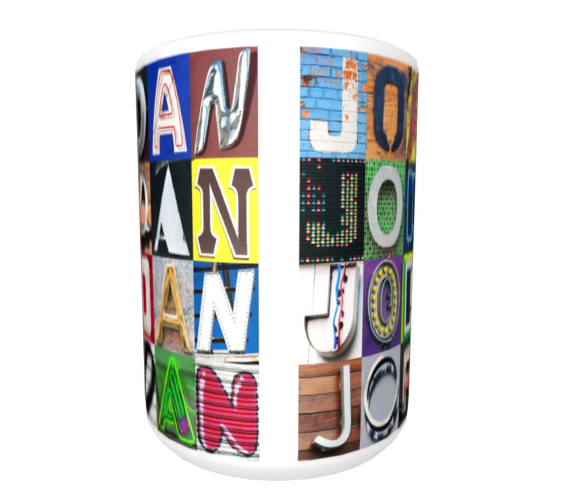 JORDAN Personalized Coffee Mug featuring the name in sign Etsy