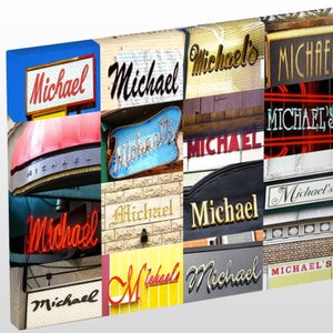 MICHAEL Personalized Photo Canvas featuring the name in photos of signs; Wall art; Wall decor; Home decor; Housewarming gift