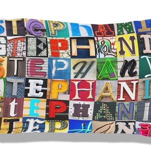 Personalized Pillow Case featuring STEPHANIE in sign letters; Custom pillowcases; Teen bedroom decor; Cool pillowcase; Bedding