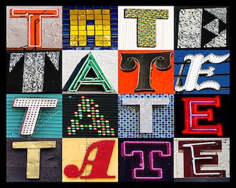TATE Personalized Poster featuring the name showcased in photos of actual signs; Art print; Wall decor; Custom wall art