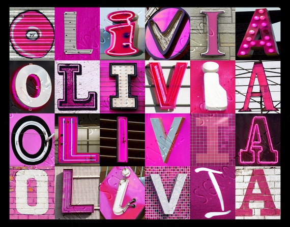 GABRIELLA Name Poster featuring photos of actual sign letters