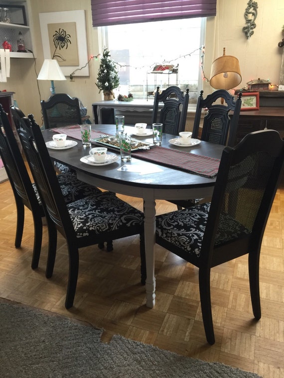 Shabby Chic Dining Room Table Set With Custom Refinishing Services Reupholstery