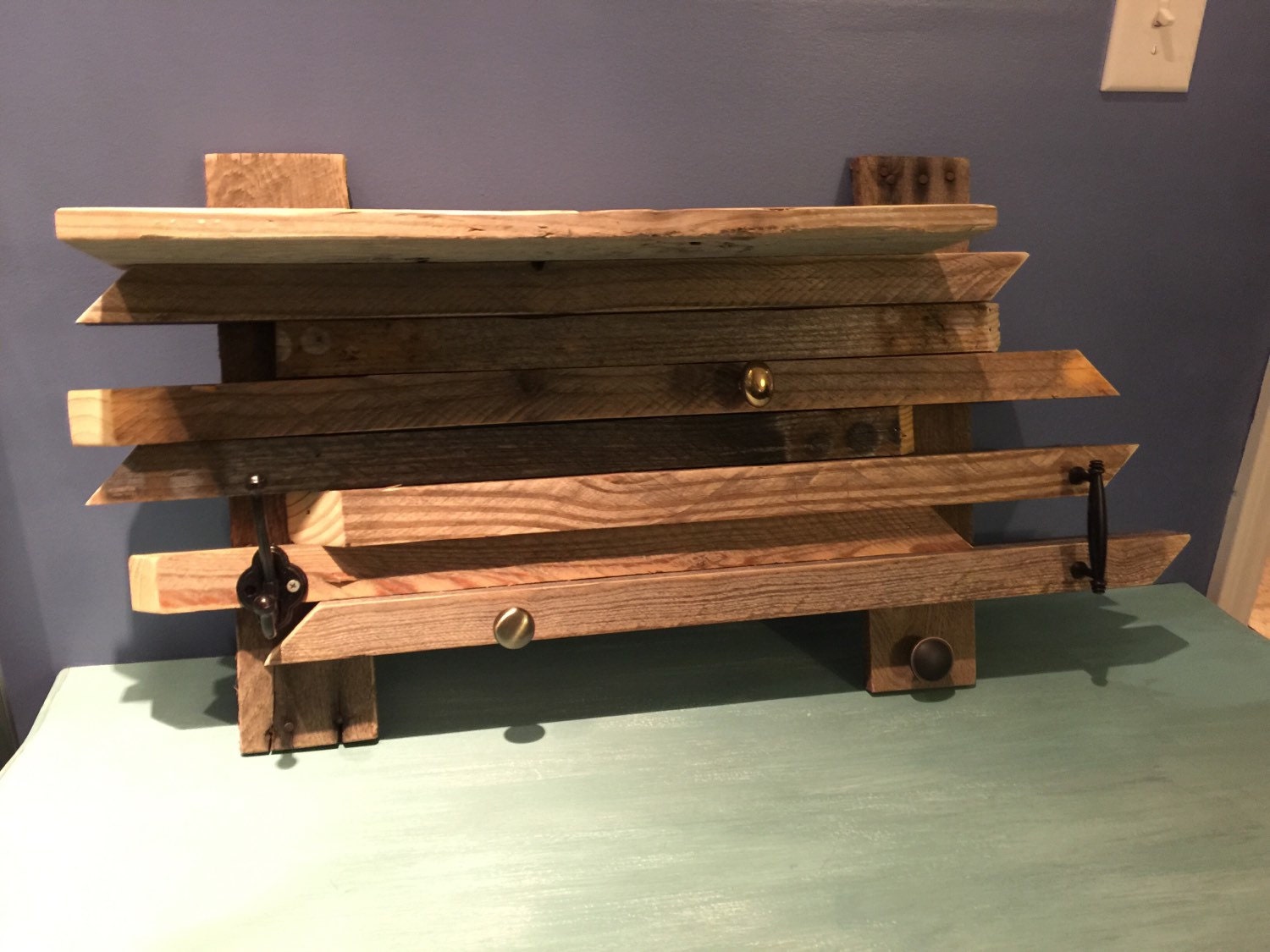 Abstract Pallet/reclaimed Wood Coat Rack With Shelf - Etsy