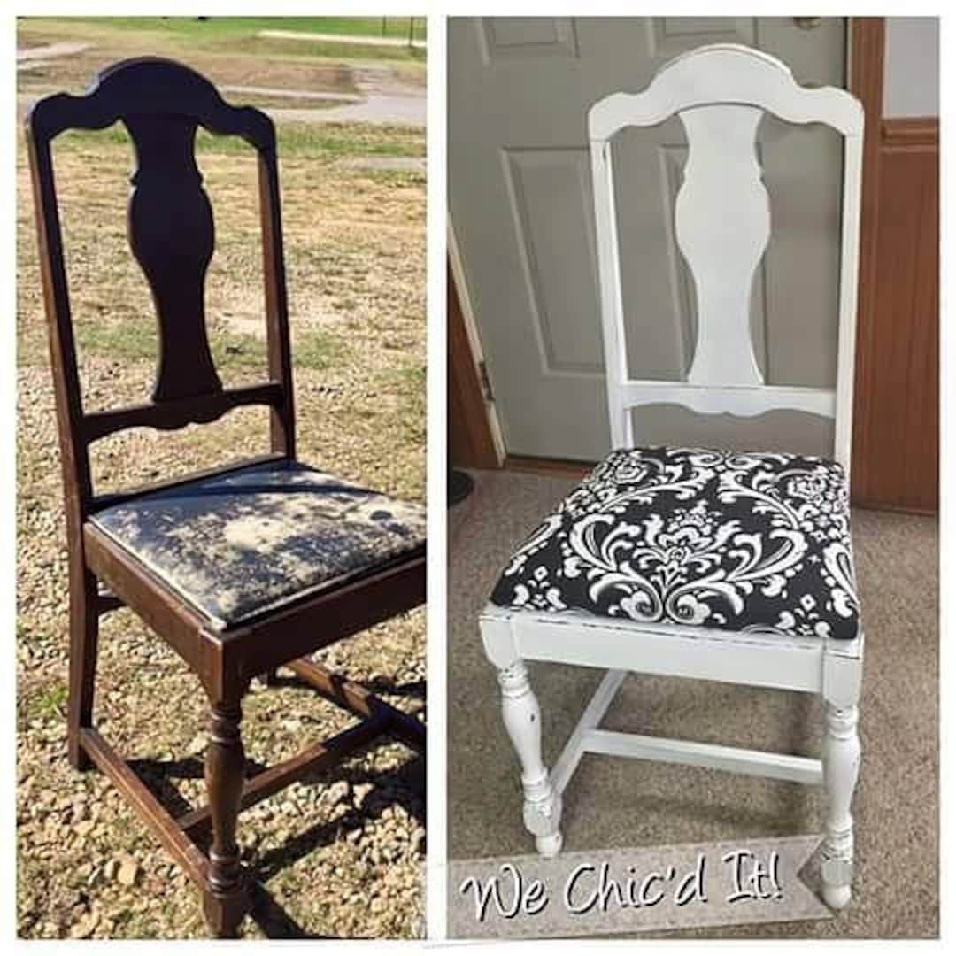 DIY How to Instructions for a Wood Chair Paint Upholstery