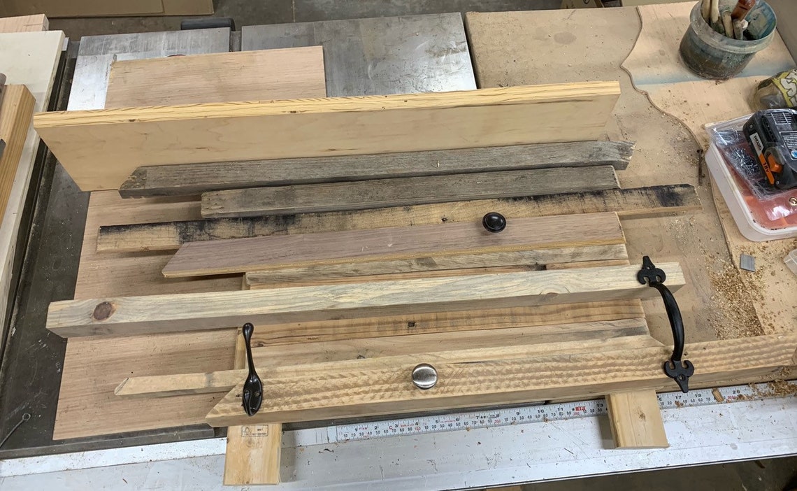 Abstract Pallet/reclaimed Wood Coat Rack With Shelf - Etsy