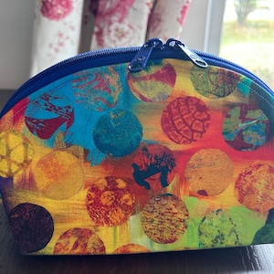 Handmade Make-up Bag | Red Zippered Cosmetic Bag | Toiletry Bag