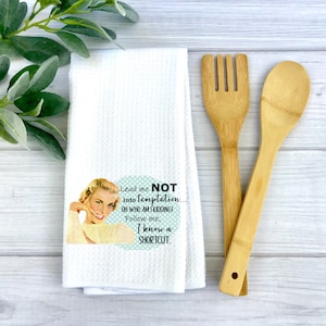 FUNNY DISH towel, Vintage kitchen towel