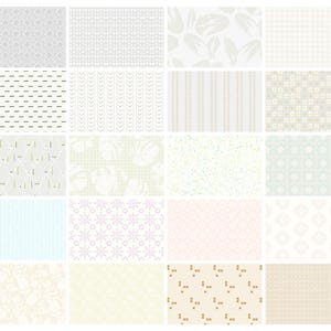 Complements White Fat Quarter Bundle | 20 pc Fat Quarter Precuts for Free Spirit | Blender Quilting Fabric