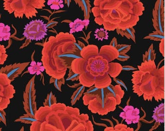 Embroidered Shawl in Red by Kaffe Fassett- 1 yard | Suzife Creations