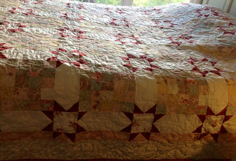 Handmade Wedding Quilt with RosesUnique Quilt Christmas Gift Etsy