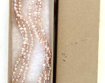 Unique Pink Pearl Necklace with Moonstone