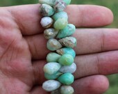 1 Strand Peru Opal Faceted Tear Drop Briolettes- Tear Drop Beads 11mmx8mm-14mmx8mm 8 Inches Strand BR1475