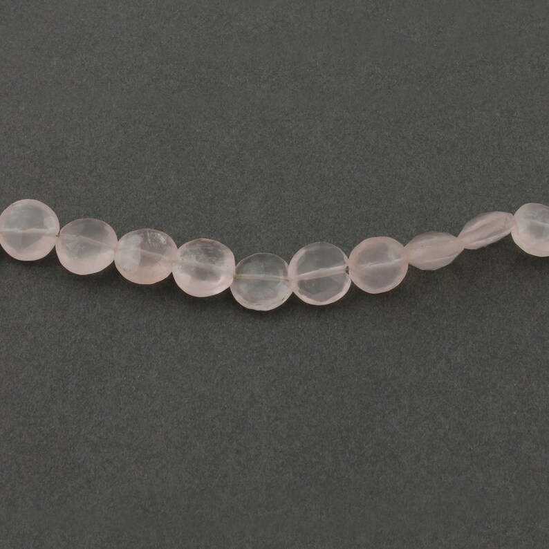 1 Strand Rose Quartz Briolettes Rose Quartz Faceted Coin Shape Beads 9mm 7.5 Inches BR3298