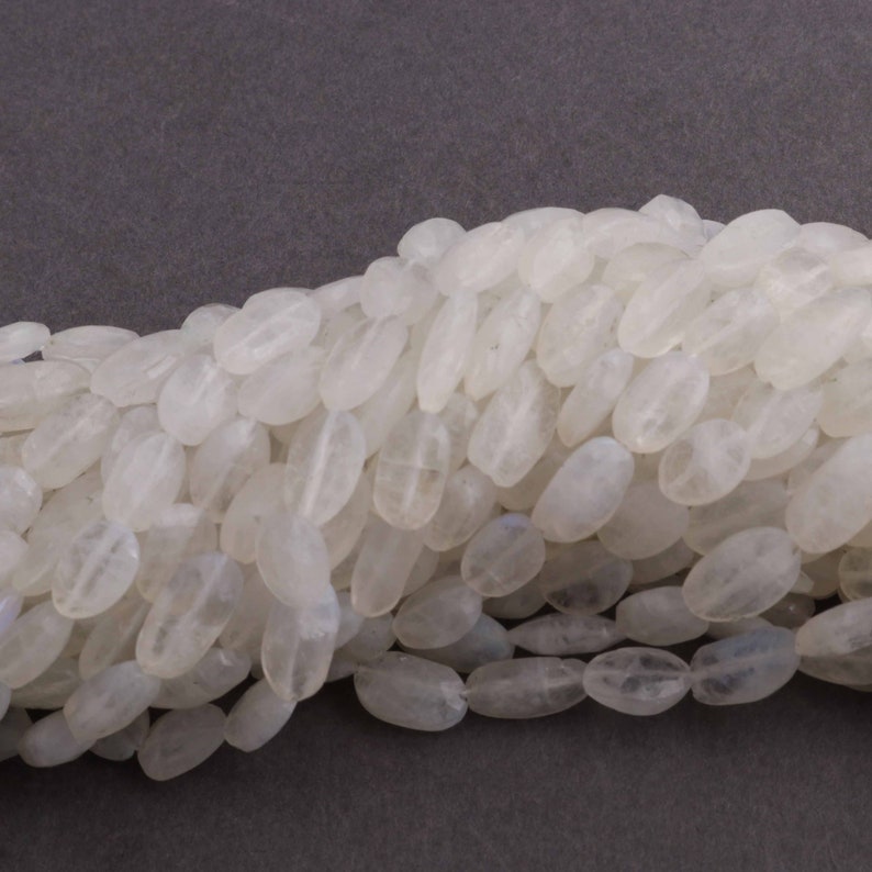 moonstone Faceted Ovel Beads 8mmx7mm-10mmx5mm 12.5 inches RB019 5 Strands Finest quality Rainbow Moonstone Oval Loose Spacer Beads