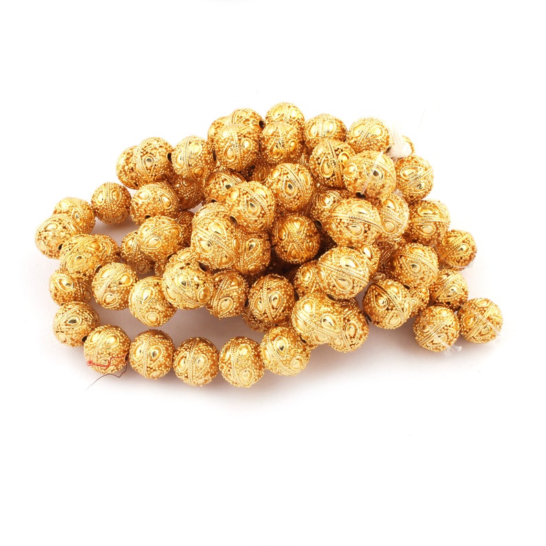 5 Strand 24k Gold Plated Female Fashion Designed Copper Casting Beads Jewelry